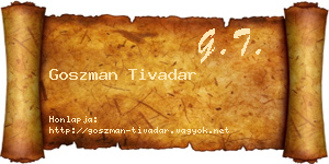 Goszman Tivadar névjegykártya
